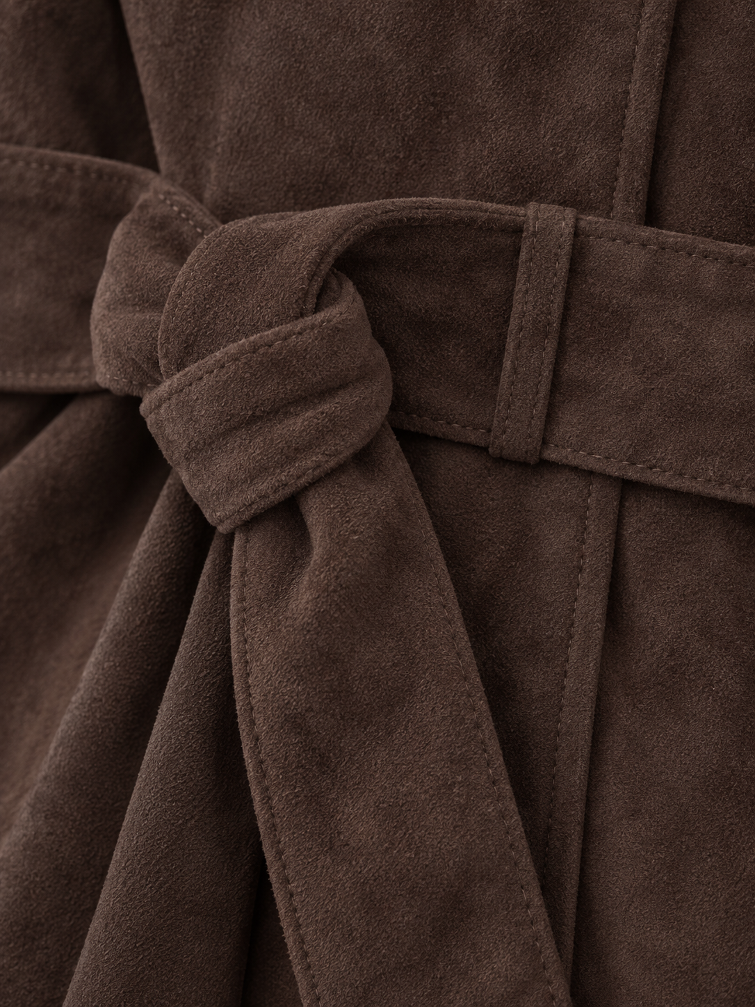 Women's Suede Belted Jacket | Short Trench Style Coat