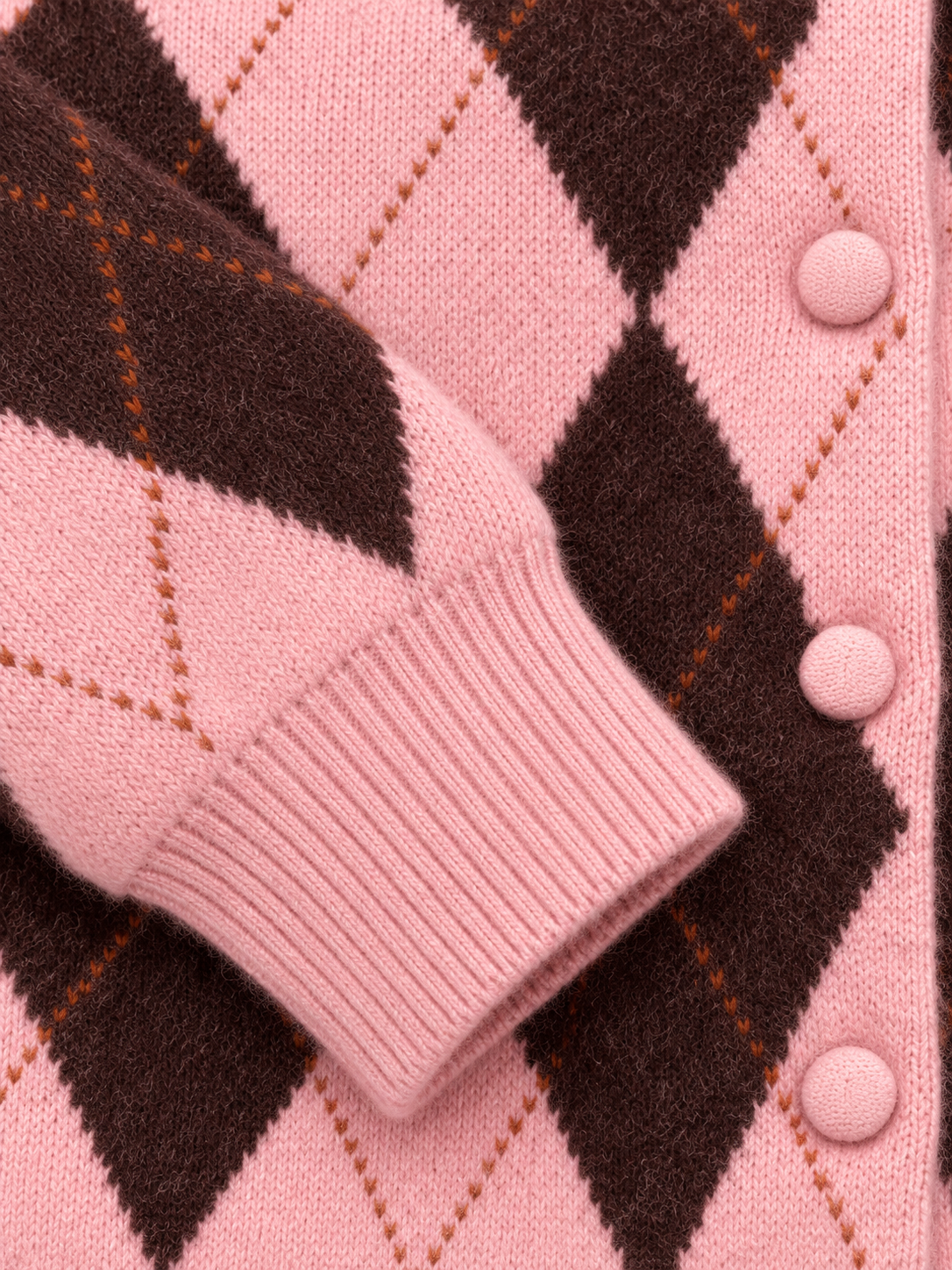 Women's Argyle Cropped Cardigan | Diamond Knit Button Front