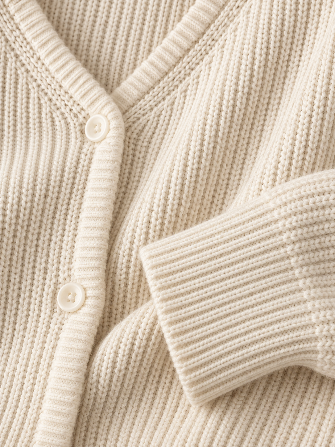 Women's Cropped Ribbed Cardigan | V-Neck Button Front Knit