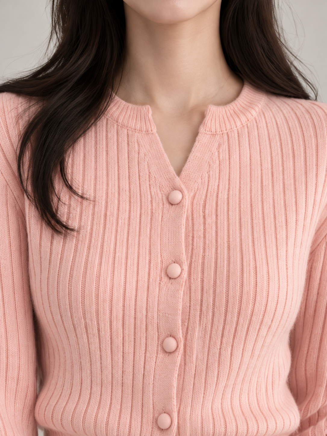 Women's Slim Fit Ribbed Cardigan | Button Front Fitted Knit
