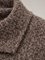 Women's Boucle Turtleneck Jumper | Short Sleeve Double Breasted Knit
