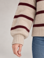 Women's Striped Collared Jumper | Open Neck Relaxed Knit