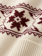 Women's Fair Isle Snowflake Jumper | Crew Neck Winter Knit