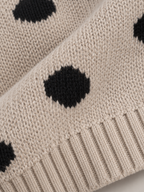 Women's Polka Dot Knit Jumper | Oversized Crew Neck Sweater