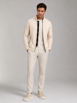 Men's Full-Zip Knit Cardigan With Stand Collar