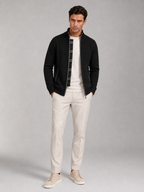 Men's Full-Zip Knit Cardigan With Stand Collar