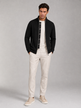 Men's Full-Zip Knit Cardigan With Stand Collar