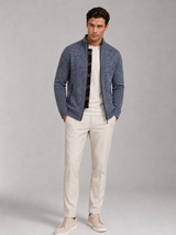 Men's Full-Zip Knit Cardigan With Stand Collar