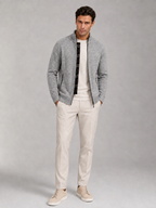 Men's Full-Zip Knit Cardigan With Stand Collar
