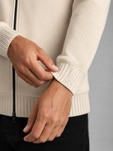 Men's Full-Zip Knit Cardigan With Stand Collar
