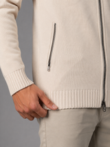 Men's Full-Zip Knit Cardigan With Stand Collar