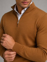 Men's Knit Quarter-Zip Mock Neck Sweater