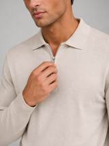 Men's Knit Quarter-Zip Polo Sweater