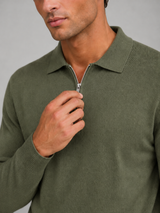 Men's Knit Quarter-Zip Polo Sweater