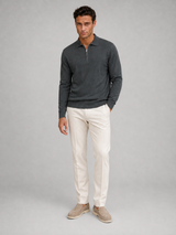 Men's Knit Quarter-Zip Polo Sweater
