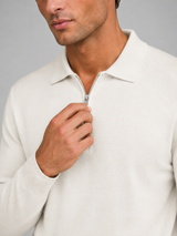 Men's Knit Quarter-Zip Polo Sweater