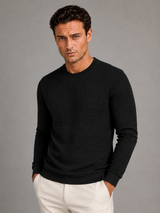 Men's Textured Crewneck Sweatshirt Light Gray