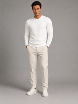Men's Textured Crewneck Sweatshirt Light Gray
