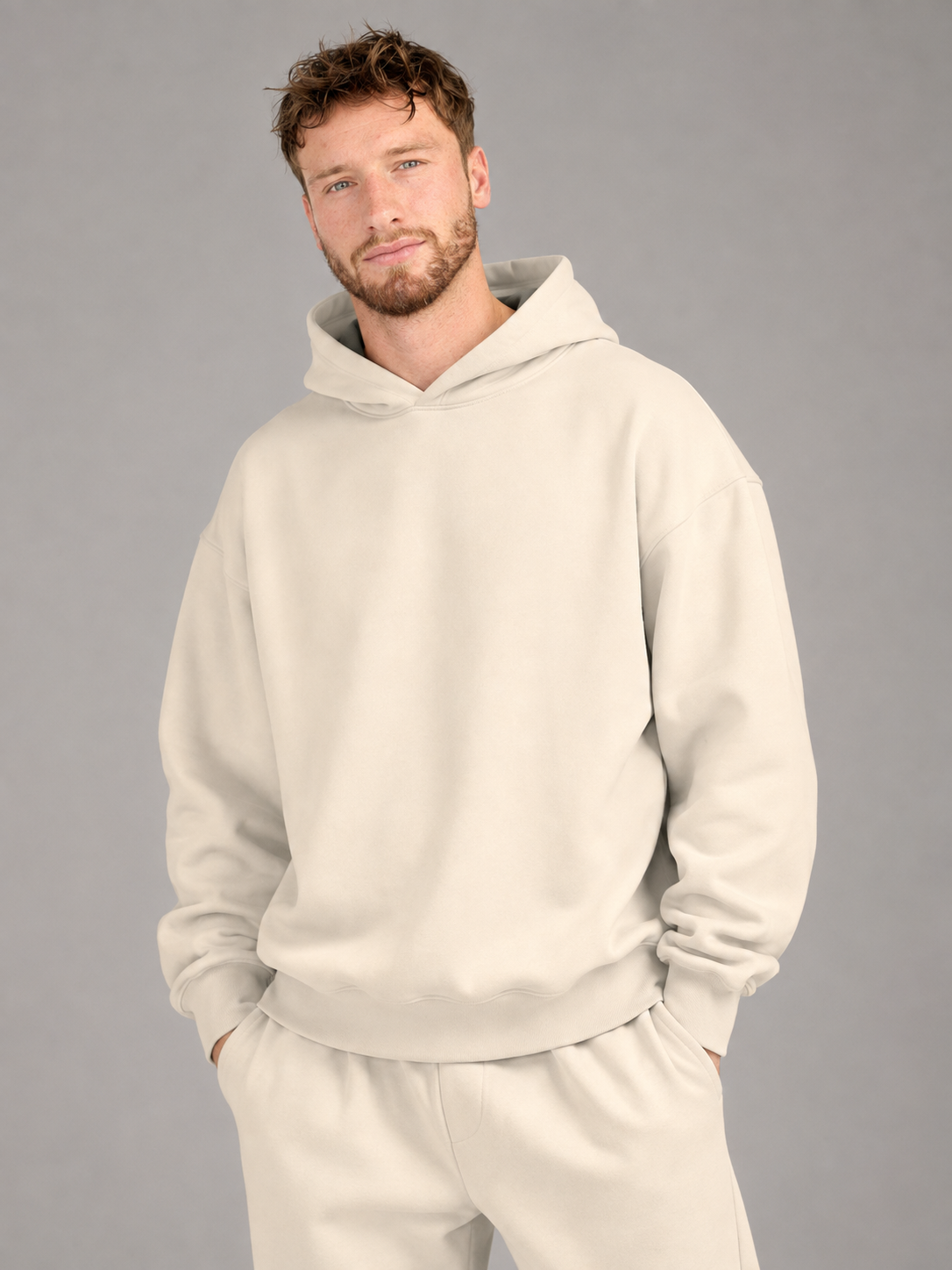 Men's Oversized Graphic Hoodie | Compass Print Cotton Sweatshirt