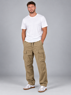 Men's Cargo Trousers | Relaxed Utility Fit Drawstring Waist