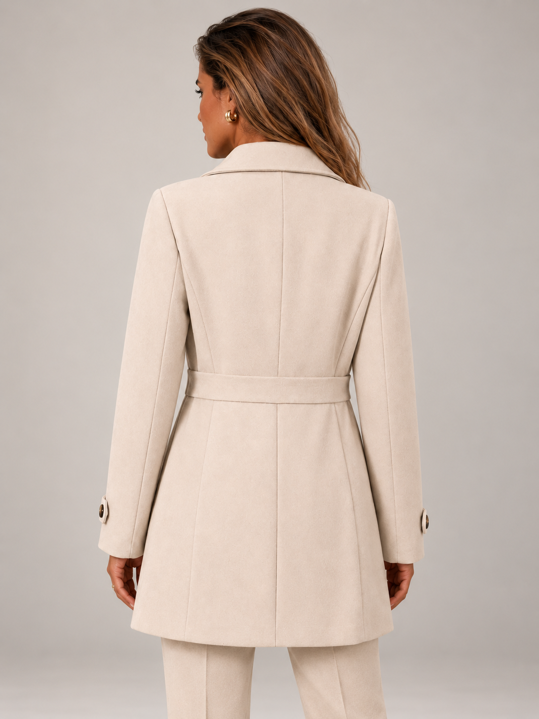 Women's Mid-Length Trench Coat | Button Front Tailored Coat