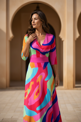Women's Floral Maxi Wrap Dress - Garden Print