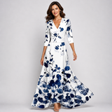 Women's Floral Maxi Wrap Dress - Garden Print