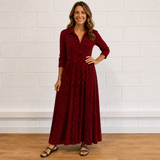 Women's Black and White Geometric Maxi Dress