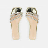Women's Diamante Leather Flat Sandals