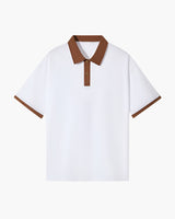 Men's Cream and Green Cotton Polo Shirt
