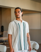 Men's Striped Linen Camp Collar Shirt - Bradford