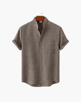 Men's Sage Linen Short Sleeve Button-Up Shirt