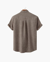 Men's Sage Linen Short Sleeve Button-Up Shirt