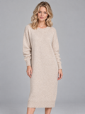Women's Crew Neck Knit Dress | Soft Boutique Jumper Dress