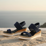 Women's Beige Mesh Platform Sandals