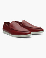 Men's Navy and Gray Textured Leather Loafers