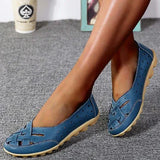 Women's White Perforated Leather Loafers