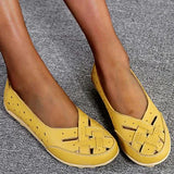 Women's White Perforated Leather Loafers