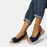 Women's Blush Canvas Espadrille Wedge Sandals