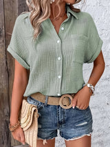 Montarello Women’s Textured Button-Up Summer Shirt