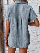 Montarello Women’s Textured Button-Up Summer Shirt