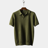 Men's Olive Knit Polo Shirt