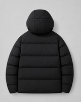 Men's Winter Puffer Jacket With Drawstring Hood & Zip Pockets