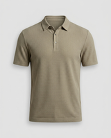 Men's Textured Cotton Polo Shirt