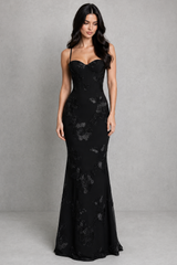 Women’s Floral Corset Maxi Dress - Sculpted Silhouette
