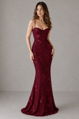 Women’s Floral Corset Maxi Dress - Sculpted Silhouette
