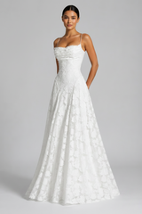 Women’s Floral Maxi Occasion Dress - Sculpted Silhouette